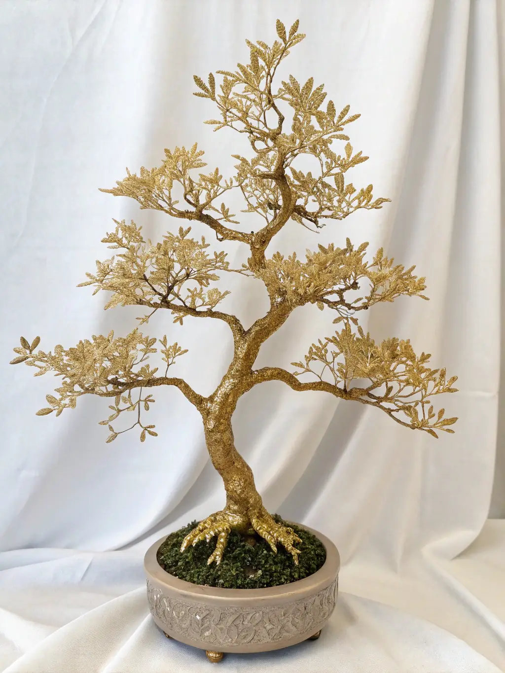 A colorful image of a bonsai tree, showcasing its intricate design and miniature beauty in a traditional Chinese setting.