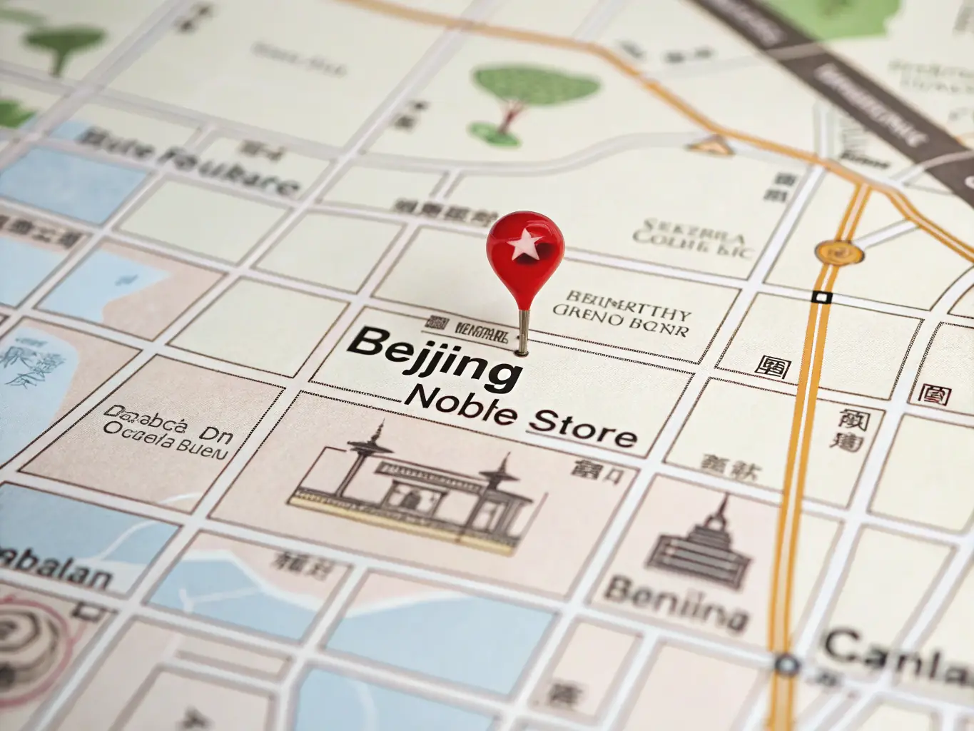 A map showing the location of TanHua Network's physical store in Beijing, China, with a marker indicating the exact address.